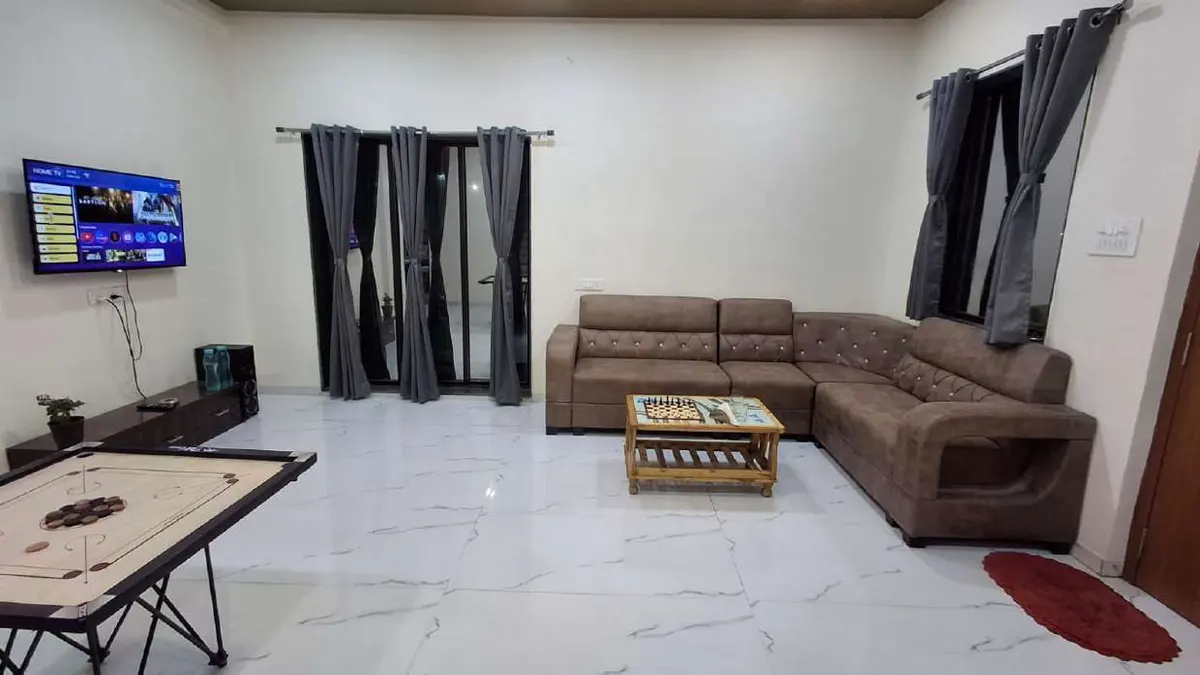 Living and lounge area in Shuubh Aavishkar 2BHK Villa, a 2 BHK villa in Lonavala on rent