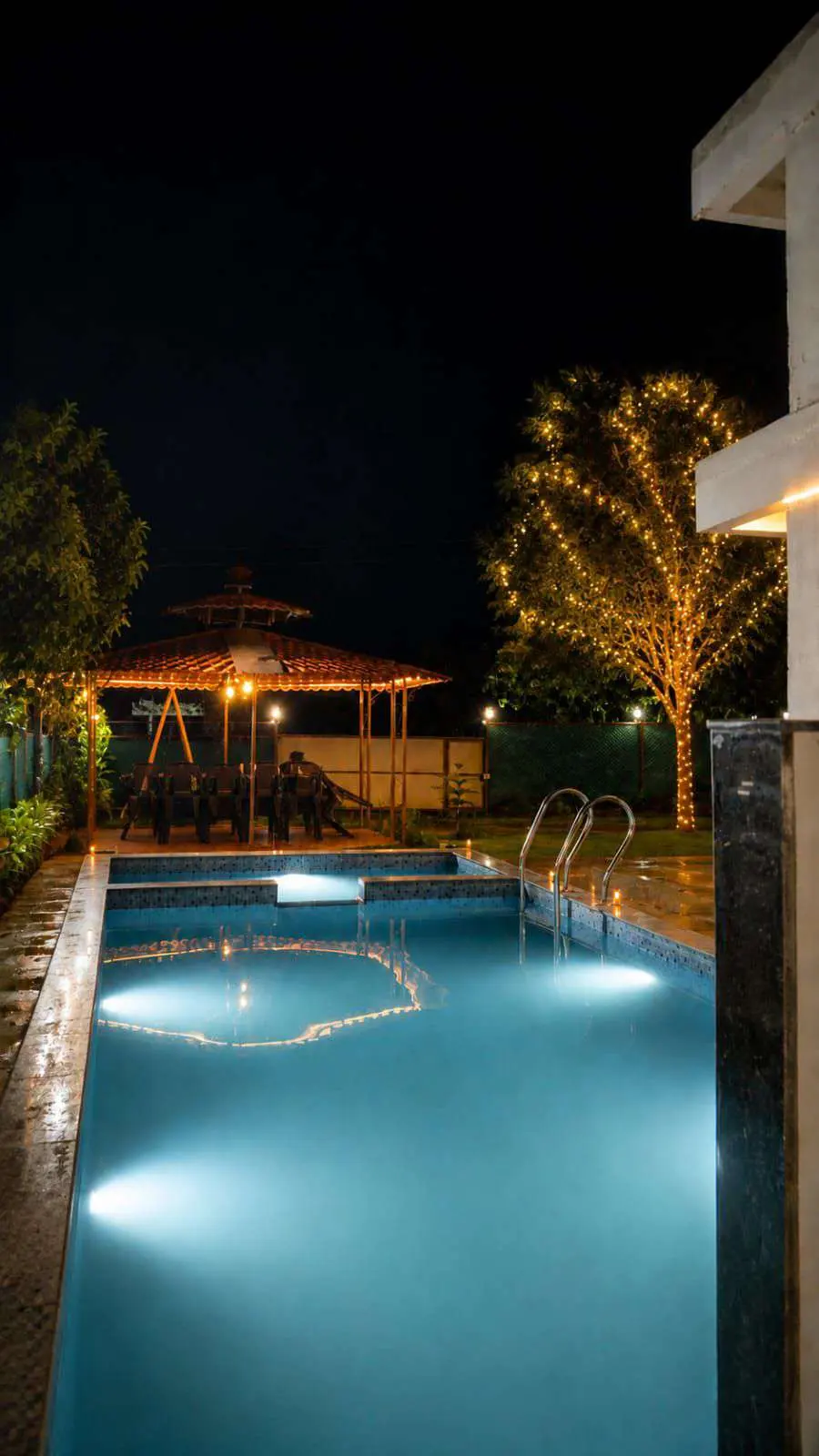 Private swimming pool at Shuubh Aavishkar 2BHK Villa, a 2 BHK villa in Lonavala on rent