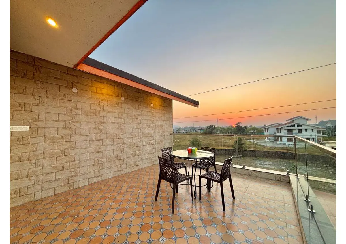 Terrace and outdoor space at Duke's Nose Villa, a 4 BHK villa in Lonavala on rent