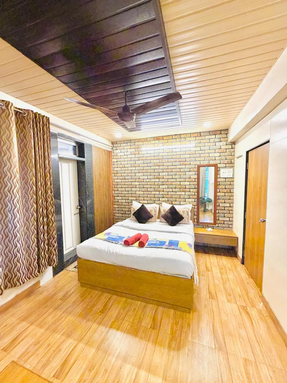 Air-conditioned bedroom in Elite Villa, a 4 BHK villa in Lonavala on rent