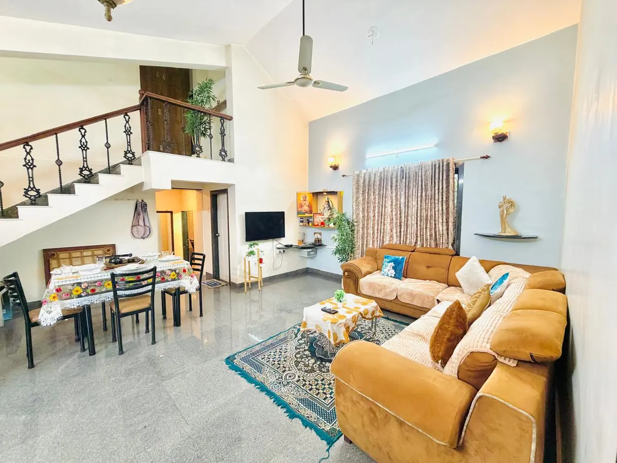 Living and lounge area in Elite Villa, a 4 BHK villa in Lonavala on rent