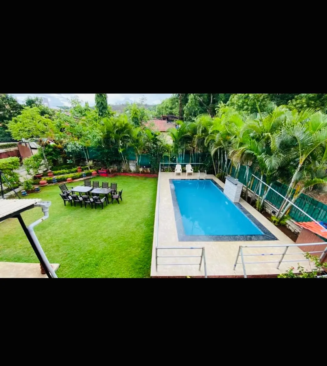 Private swimming pool at Elite Villa, a 4 BHK villa in Lonavala on rent