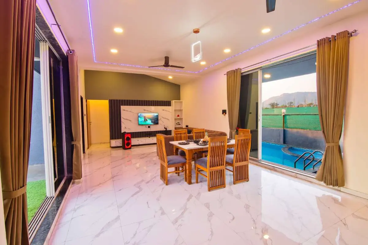 Living and lounge area in Shuubh Hillside 4BHK Villa, a 4 BHK villa in Lonavala on rent