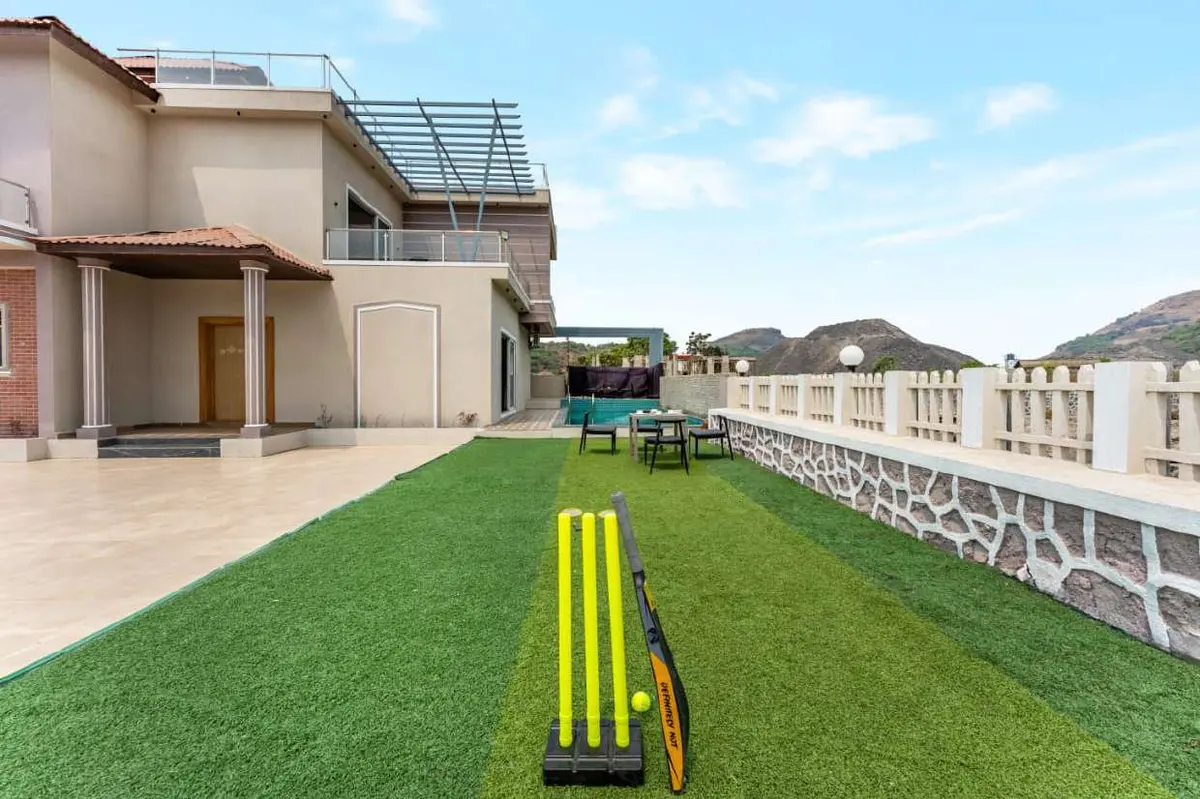 Terrace and outdoor space at Shuubh Kaustubh 5BHK Villa, a 5 BHK villa in Lonavala on rent