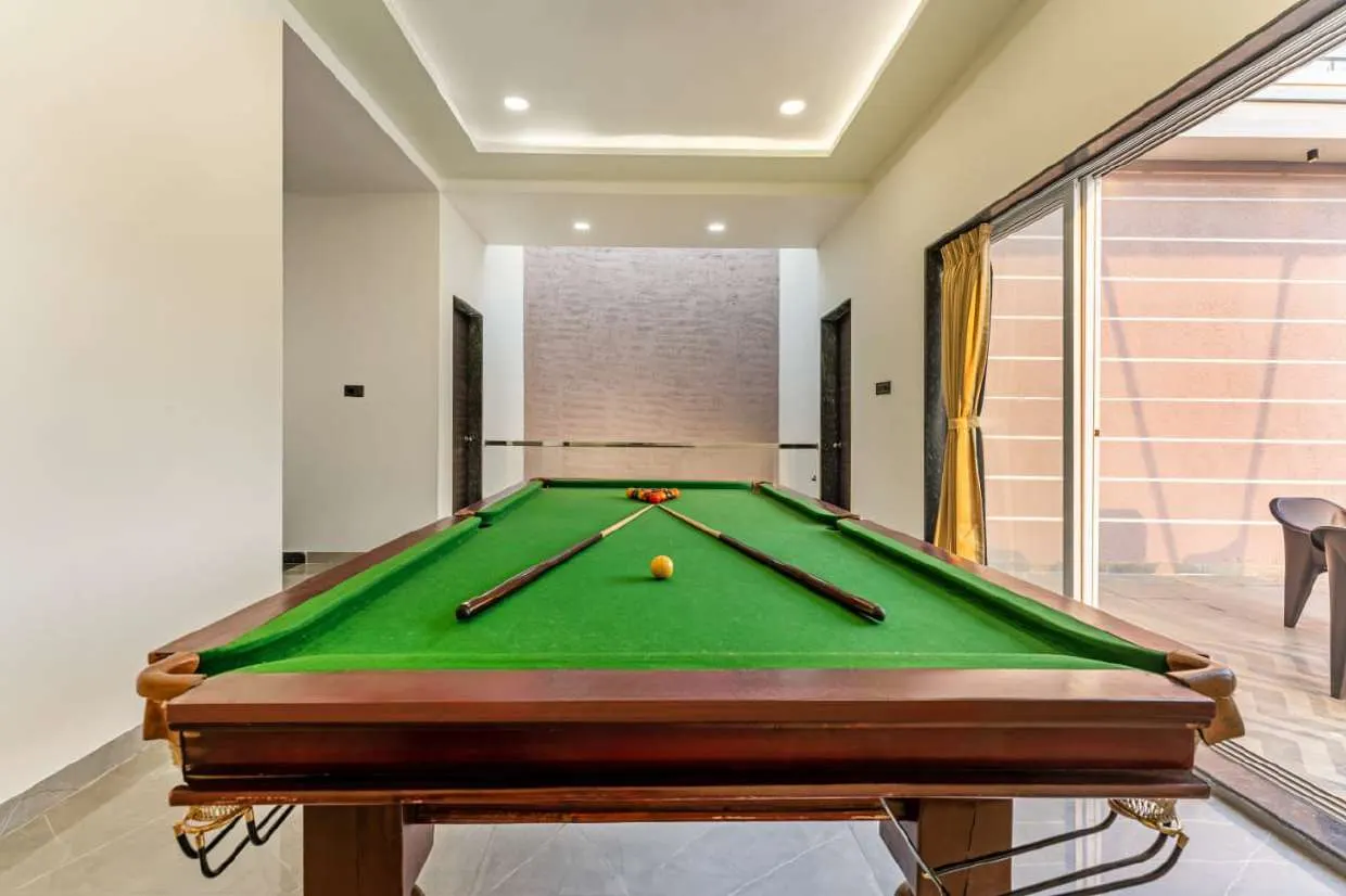 Pool table in the games room at Shuubh Kaustubh 5BHK Villa, Lonavala