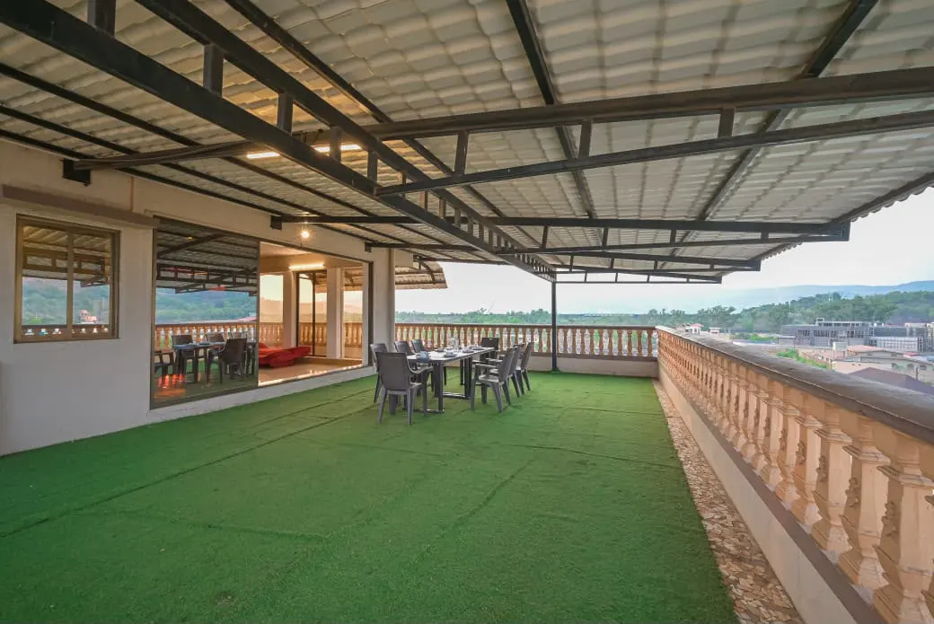 Terrace and outdoor space at Shuubh Mountain Amber 5BHK Villa, a 5 BHK villa in Lonavala on rent