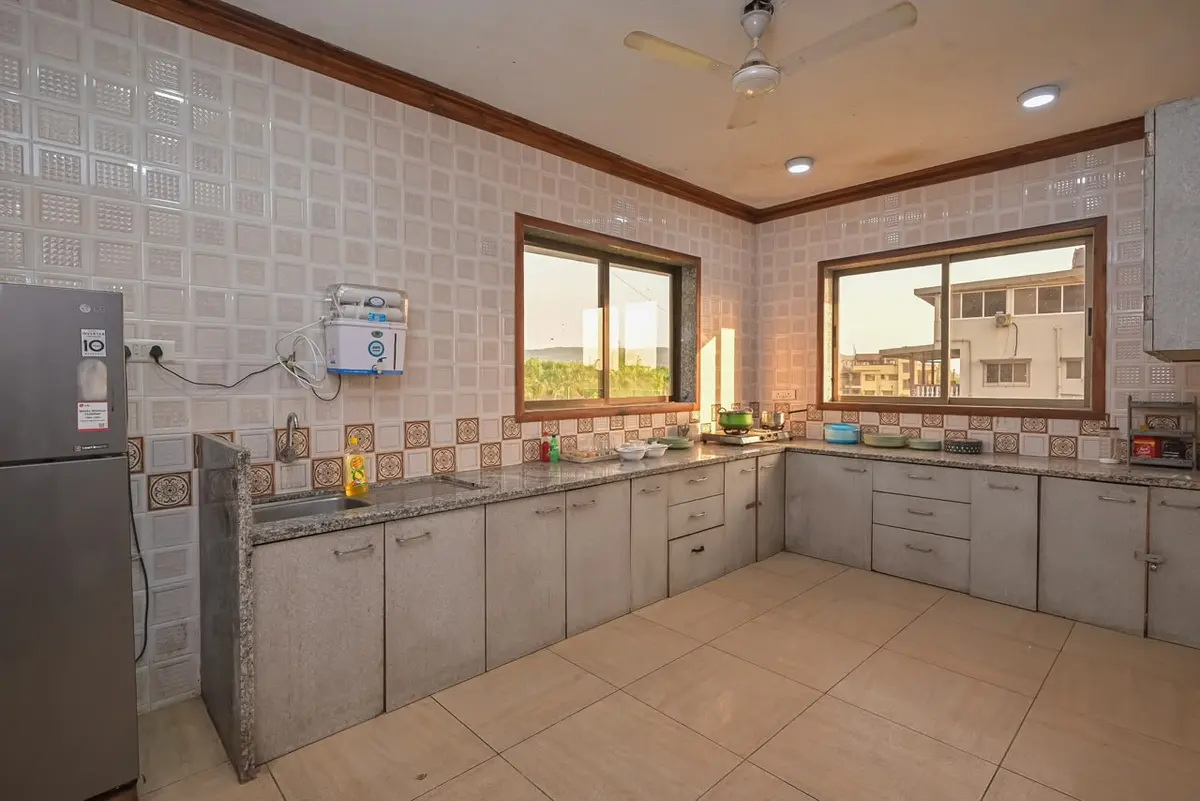 Fully equipped kitchen in Shuubh Mountain Nest 6BHK Villa, a 6 BHK villa in Lonavala on rent
